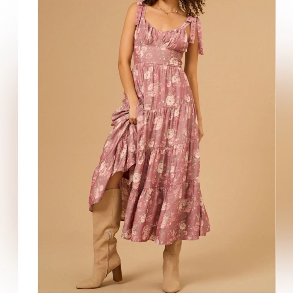 Altar'd State Floral Print Fit & Flare Midi
Dress(Size Large)